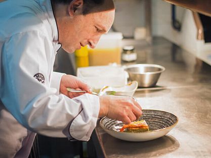 The chef Jean Marc in his kitchen in the Emperador Restaurant